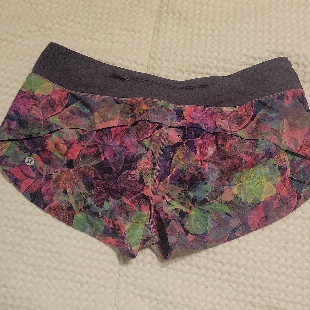Lululemon Speed Up Lined Multicolor Floral Shorts
